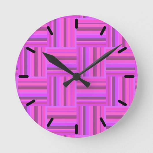 Roze stremplank ronde klok (Voorkant)