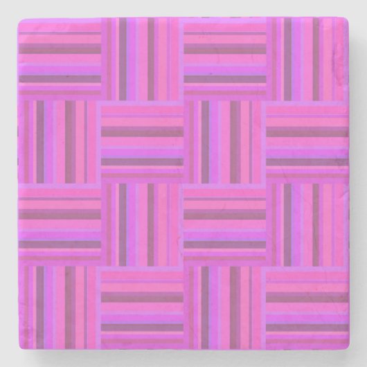 Roze stremplank stenen onderzetter (Voorkant)