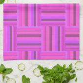 Roze stremplank theedoek (Gevouwen)