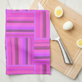 Roze stremplank theedoek (Quarter Fold)