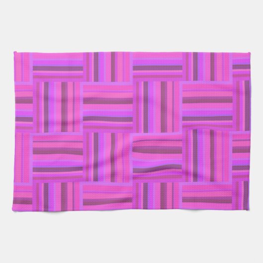 Roze stremplank theedoek (Horizontaal)