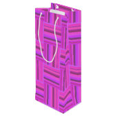 Roze stremplank wijn cadeautas (Achterkant Gekanteld)