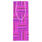 Roze stremplank wijn cadeautas (Achterkant)