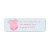 Roze strepe Baby Etiket (Voorkant)