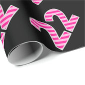 Roze Strepen 22 Gebeurtenis # (Verjaardag, Cadeaupapier (Rol Hoek)
