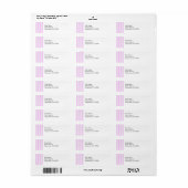 Roze Strepen Aangepaste Label Sjabloon (Full Sheet)