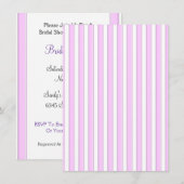 Roze Strepen Aangepaste Trouw Bruiloft Uitnodiging (Voorkant / Achterkant)
