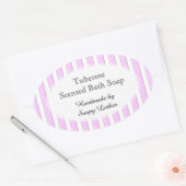 Roze Strepen Aangepaste Zeep of Recept Sticker (Envelop)