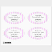 Roze Strepen Aangepaste Zeep of Recept Sticker (Vel)