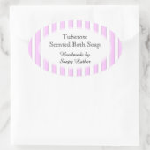 Roze Strepen Aangepaste Zeep of Recept Sticker (Tas)