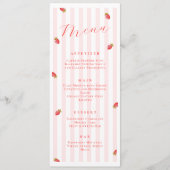 Roze Strepen & Aardbei Menukaart (Voorkant)