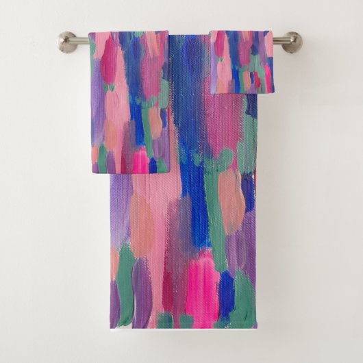 Roze strepen Abstract Bad Handdoek (Insitu)