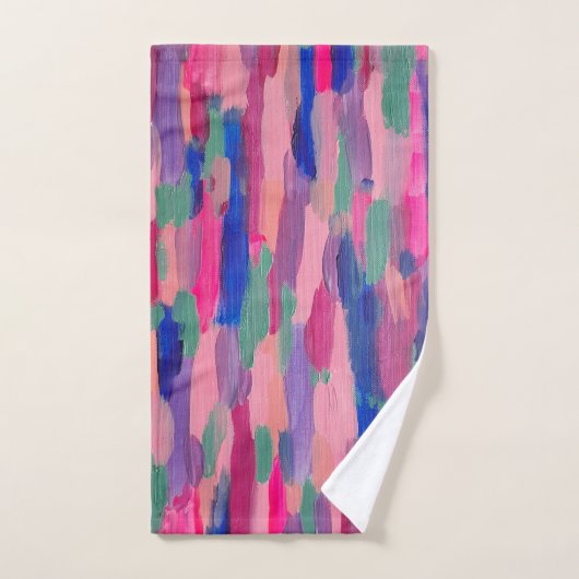 Roze strepen Abstract Bad Handdoek (Handdoek)