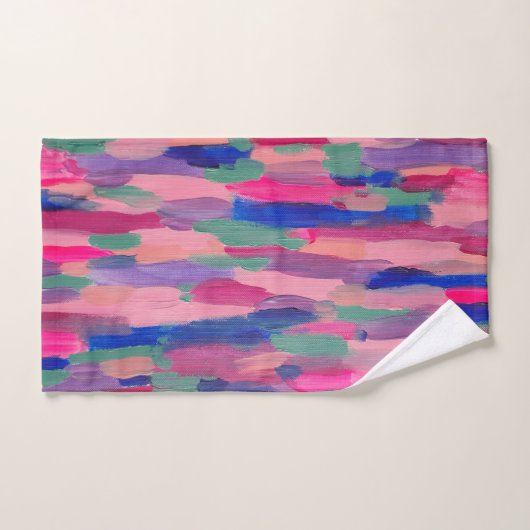 Roze strepen Abstract Bad Handdoek (Handdoek)