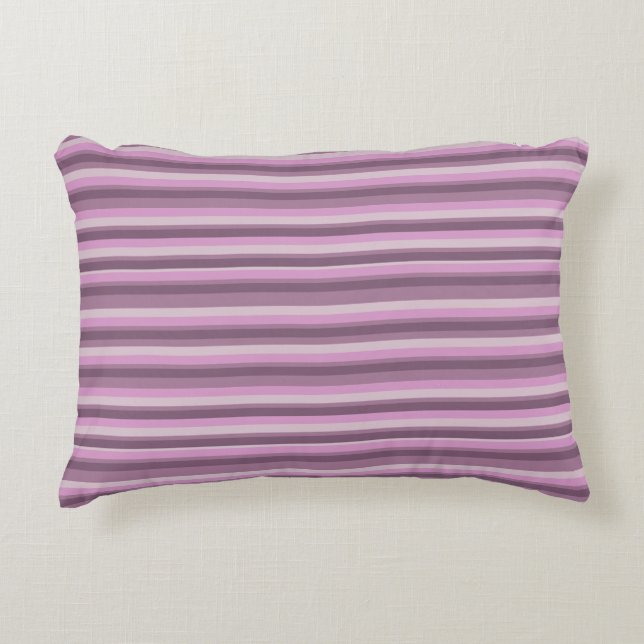 Roze strepen accent kussen (Voorkant)