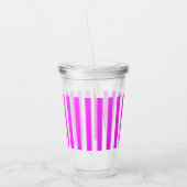 Roze strepen acryl drinkbeker (Links)