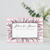 Roze strepen Baby shower Advies voor Mama Kaarten (Staand voorkant)