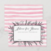 Roze strepen Baby shower Advies voor Mama Kaarten (Voorkant / Achterkant)