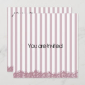 Roze strepen Baby shower Kaart (Voorkant / Achterkant)