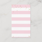 Roze Strepen Baby shower Luier Raffle Insert Meisj Informatiekaartje (Achterkant)