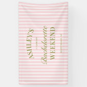 Roze Strepen Bachelorette Feest Banner (Verticaal)