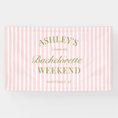Roze Strepen Bachelorette Feest Banner (Horizontaal)