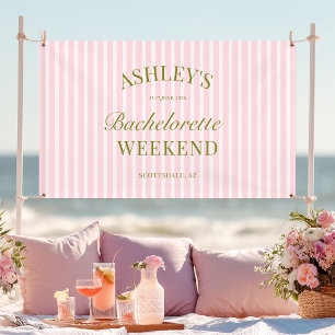 Roze Strepen Bachelorette Feest Banner