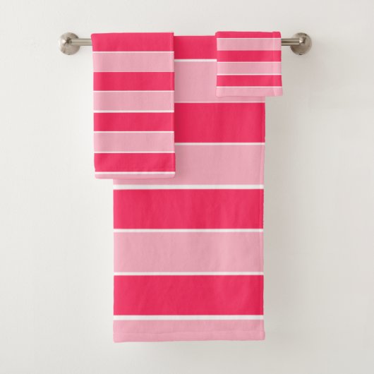 Roze strepen bad handdoek (Insitu)