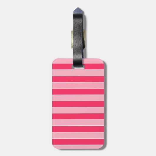 Roze strepen bagagelabel (Achterkant verticaal)