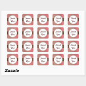 Roze Strepen Bedankt Stickers (Vel)