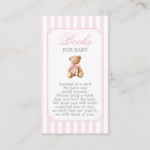 Roze Strepen Beer Baby Shower Meisje Boeken voor B