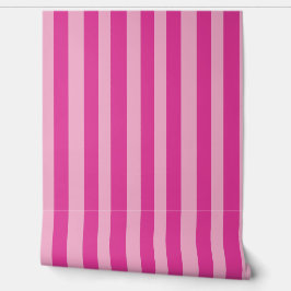 Roze strepen behang