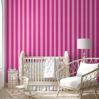 Roze strepen behang