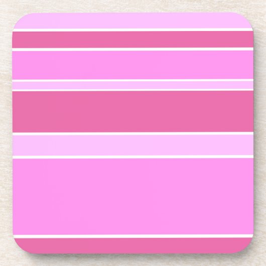 Roze strepen bier onderzetter (Voorkant)