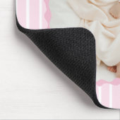 Roze Strepen Boog Frame Aangepaste Foto Muismat (Hoek)