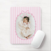 Roze Strepen Boog Frame Aangepaste Foto Muismat (Met muis)