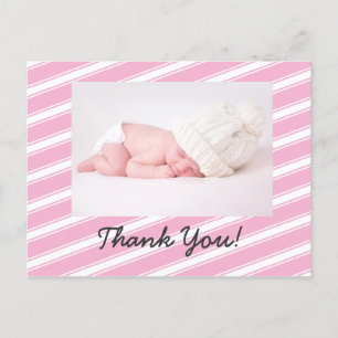 Roze Strepen Briefkaart Schattigee Girly Girl Patt