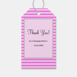 Roze Strepen Cadeau Labels Cadeaulabel