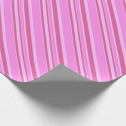 Roze strepen cadeaupapier (Hoek)