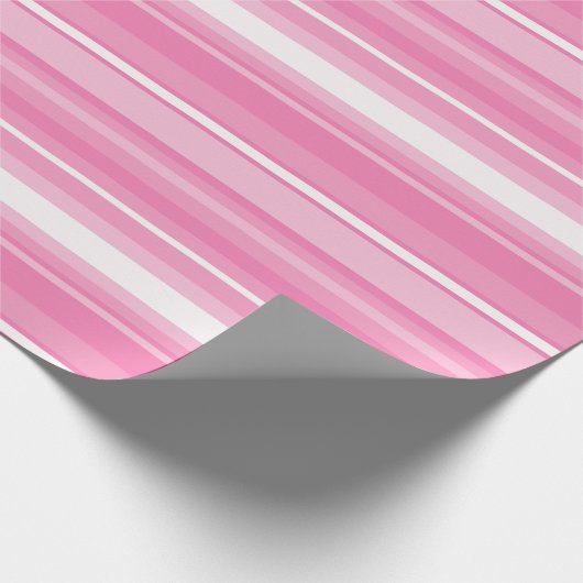 Roze strepen cadeaupapier (Hoek)