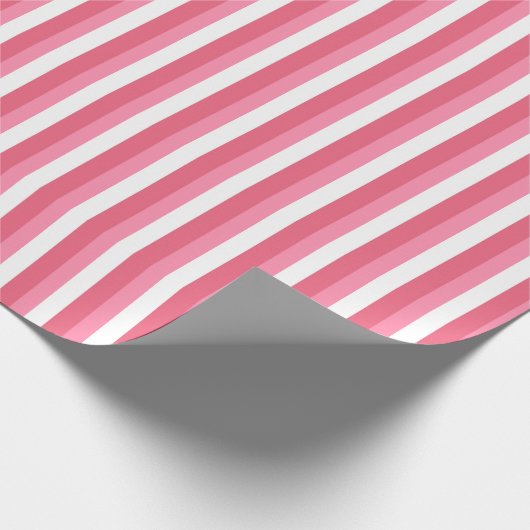 Roze strepen cadeaupapier (Hoek)