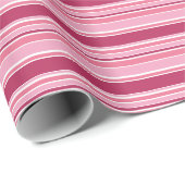 Roze strepen cadeaupapier (Rol Hoek)