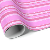 Roze strepen cadeaupapier (Rol Hoek)