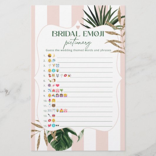 Roze strepen chique vrijgezellenfeest emoji pictio (Voorkant)