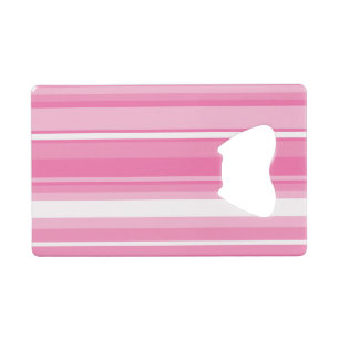 Roze strepen creditkaart flessenopener