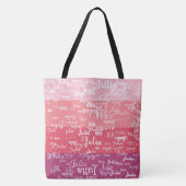 Roze strepen. creëer Een rozig patroon van namen Tote Bag (Voorkant)