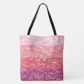 Roze strepen. creëer Een rozig patroon van namen Tote Bag (Achterkant)