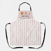 Roze strepen Custom Bakkerij Schort (Voorkant)
