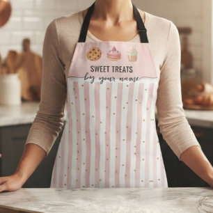 Roze strepen Custom Bakkerij Schort