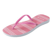 Roze strepen custom monogram sandalen teenslippers (Schuin)